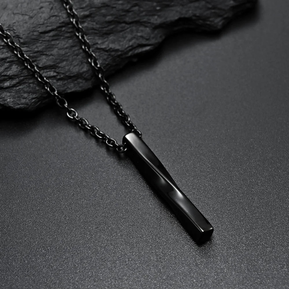 DL Geometric Square Spiral Pendant Necklace (China Edition)