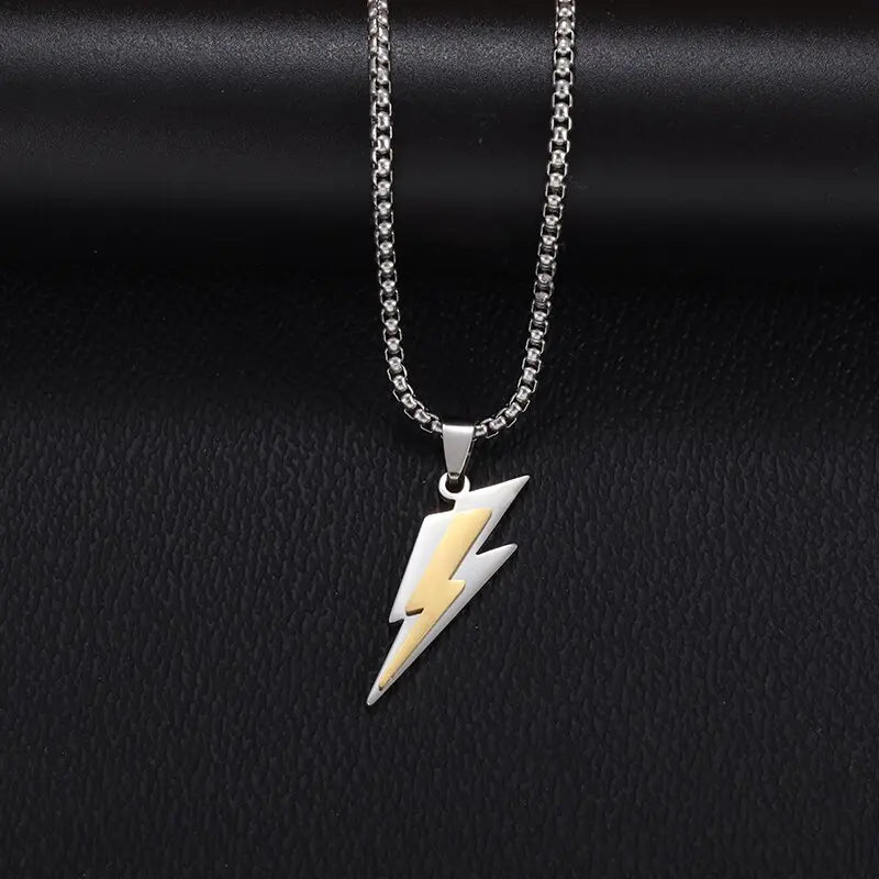 DL Stainless Steel Double Layer Lightning Pendant Necklace (Korean Edition)