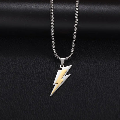 DL Stainless Steel Double Layer Lightning Pendant Necklace (Korean Edition)