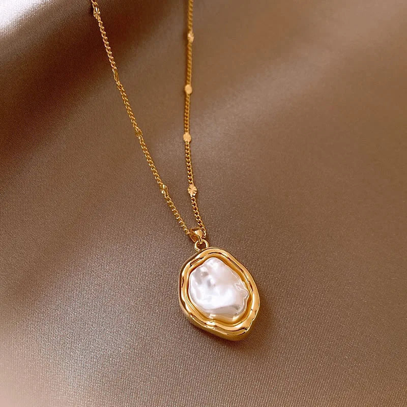 DL Irregular Baroque Pearl Necklace Pendant (China Edition)