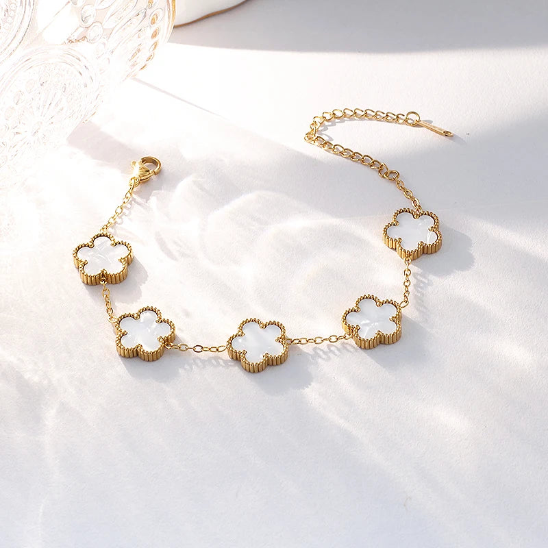 DL Stainless Steel Flower Shape Bracelet (Usa Edition)