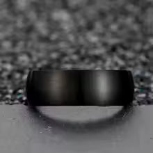 DL Black Solid Simple Vintage Rings For Men