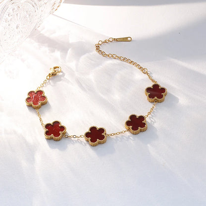 DL Stainless Steel Flower Shape Bracelet (Usa Edition)