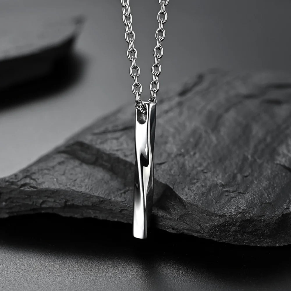 DL Geometric Square Spiral Pendant Necklace (China Edition)