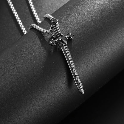 DL Gem Sword Pendant Retro Gothic Necklace (Korean Edition)
