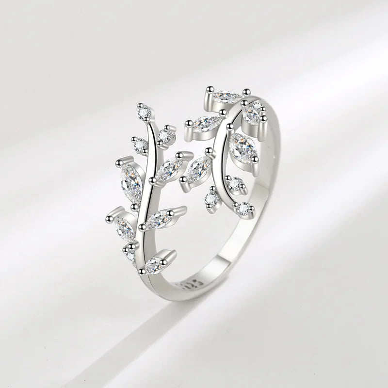 925 Silver Open Leaf Rings for Women ( USA EDITION ) ( LIMITED)