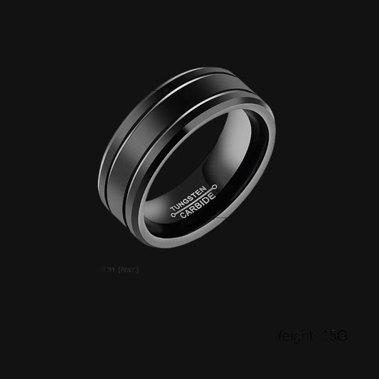 DL Fashion Black Stainless Steel Ring