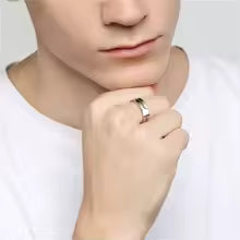 DL Fashion Simple Stainless Steel Couple Ring for Men