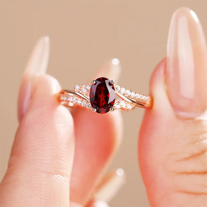 925 Sterling Silver Luxury Ring with Ruby Zircon (Canadian Silver Edition)