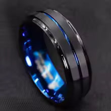 DL Black Blue Ring for Men