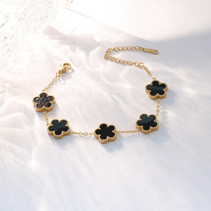 DL Stainless Steel Flower Shape Bracelet (Usa Edition)