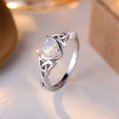 DL Mystic White Fire Opal Ring (China Edition)