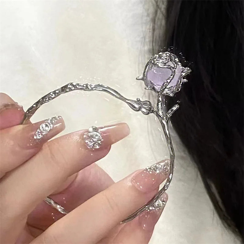 DL Aesthetic Flower Purple Rose Bracelet (Canadian Edition)