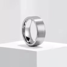 DL Titanium Stainless Steel Black Brushed Matte Finish Rings