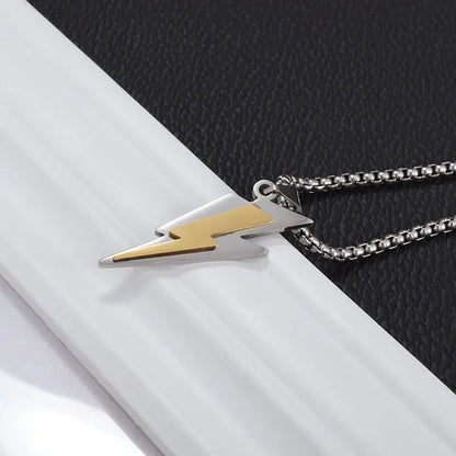 DL Stainless Steel Double Layer Lightning Pendant Necklace (Korean Edition)