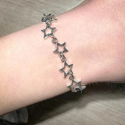 DL Vintage Stars Charm Link Chain Bracelet (Korean Edition)